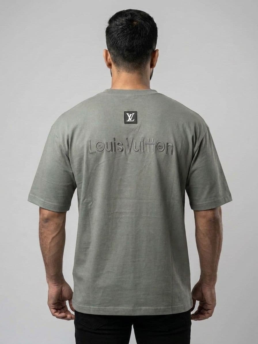 Men's Premium Drop Shoulder Oversized T-Shirt with Front & Back Embroidery thumbnail 3