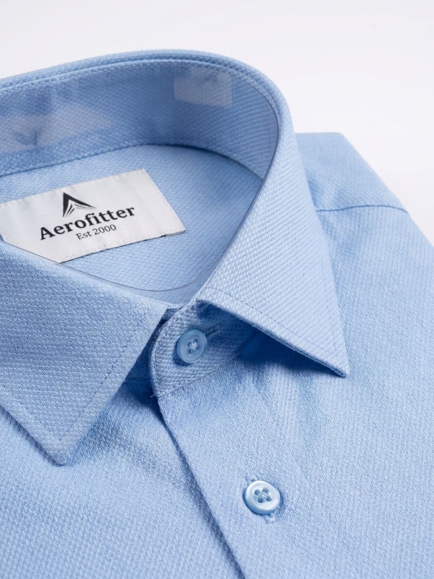 Men's Sky Blue Semi Formal Shirt – Premium Long Sleeve Dress Shirt