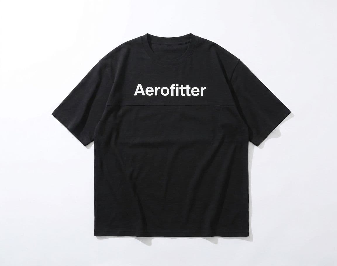 Men's Black Drop Shoulder T-Shirt – Oversized Breathable Mesh Tee with Chest Print thumbnail 4