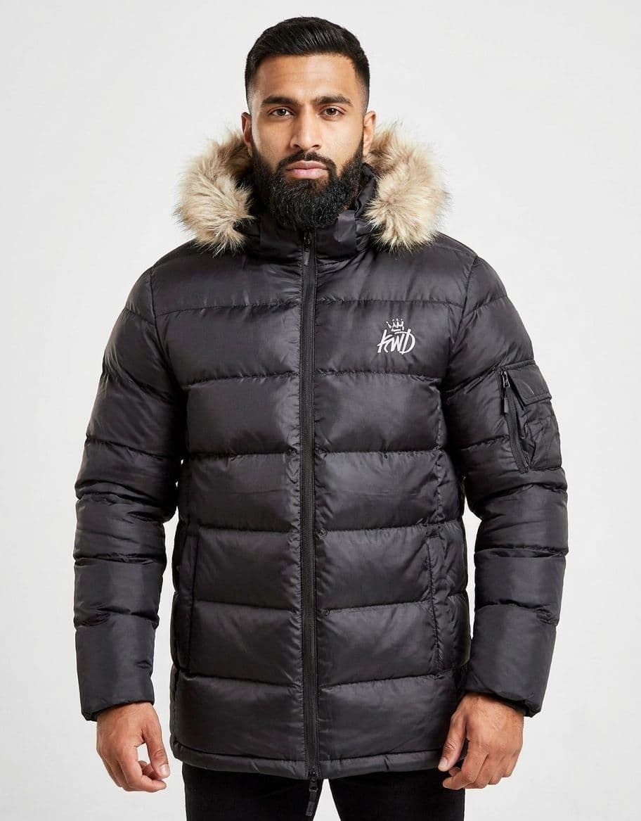 King will dream men ice jacket | brown fur | black