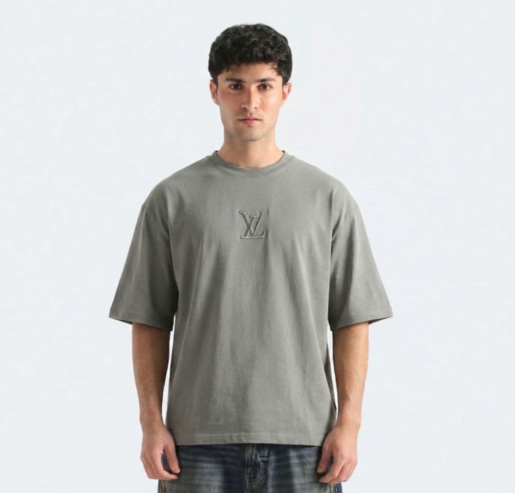 Men's Premium Drop Shoulder Oversized T-Shirt with Front & Back Embroidery