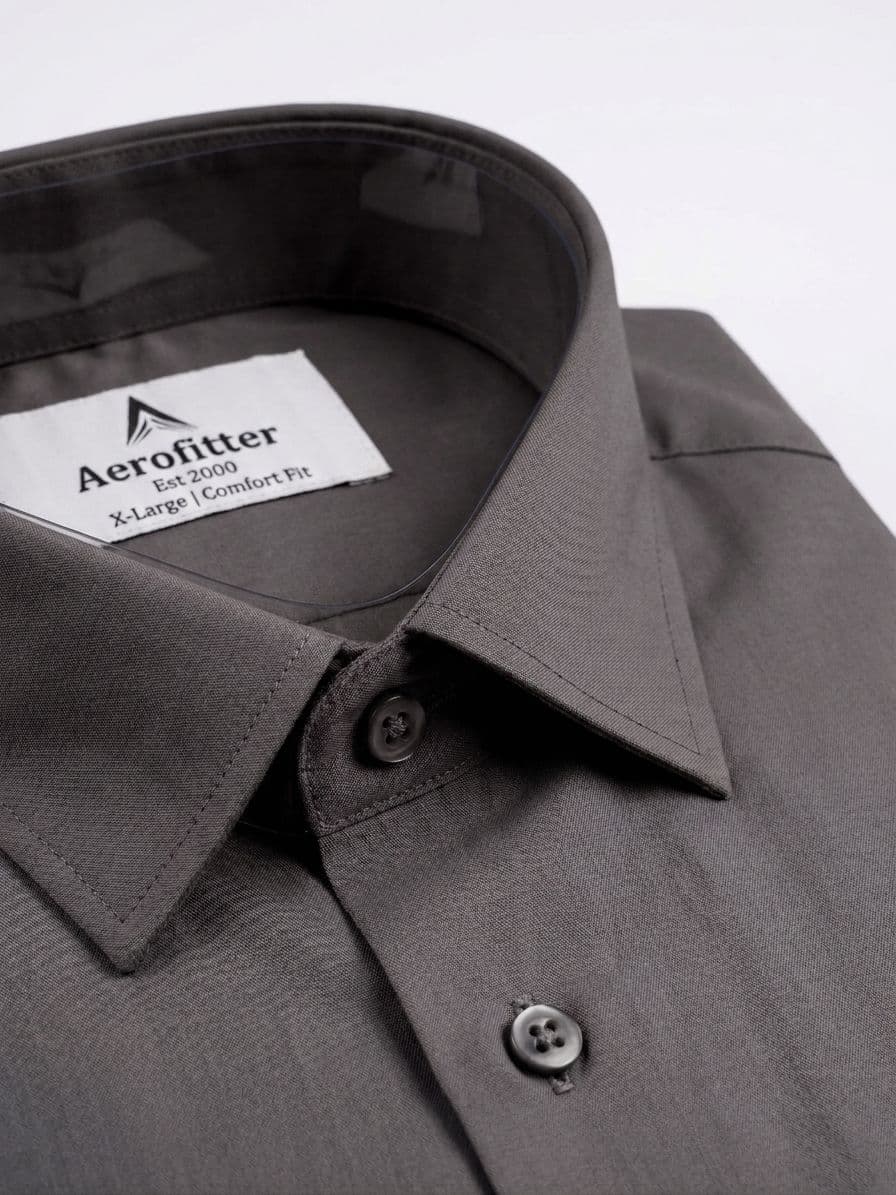 Men's Taupe Grey Semi Formal Shirt – Premium Long Sleeve Dress Shirt