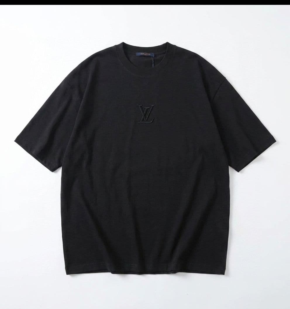 Men's Black Drop Shoulder T-Shirt – 180 GSM Cotton Jersey with Front & Back Embroidery thumbnail 4