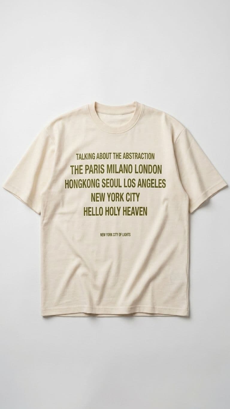 Men's Off-White Drop Shoulder Graphic T-Shirt – Urban City Print Oversized Tee thumbnail 3