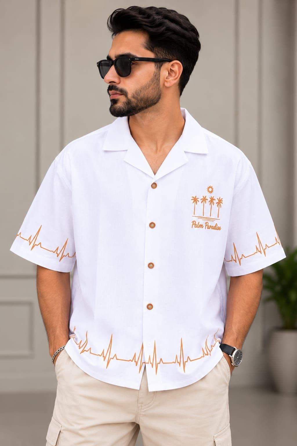 Aerofitter Exclusive Embraided Safari Shirt - White