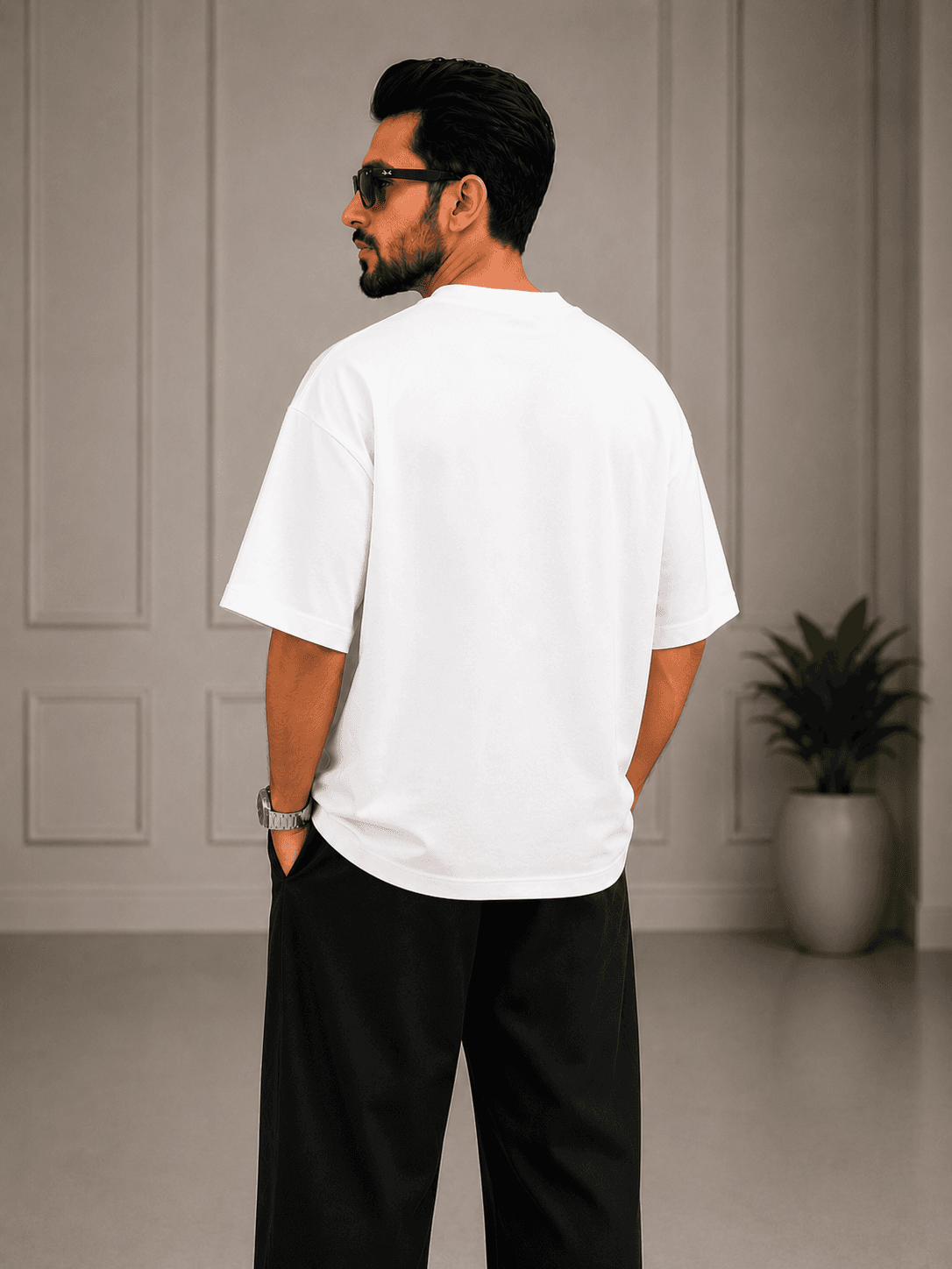 Men's Off-White Drop Shoulder Graphic T-Shirt – Berlin 1998 Oversized Tee thumbnail 3