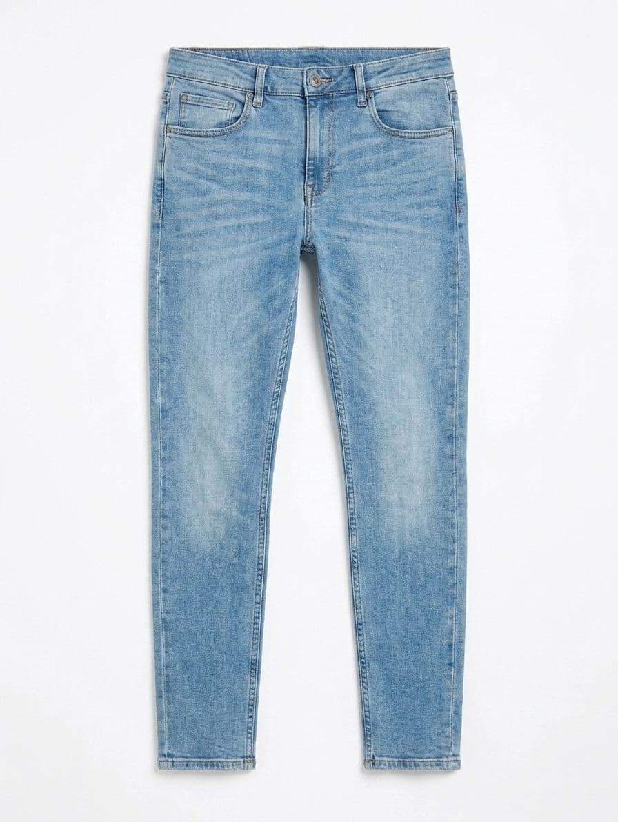 JACK & JONES SKINNY DENIM JEANS SUPER STRECHIBLE : ICE BLUE thumbnail 3