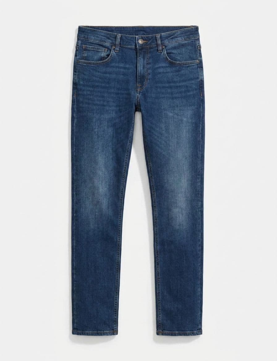 Men's Mid Blue Slim Fit Super Stretch Jeans – Export Quality Denim Pants thumbnail 3