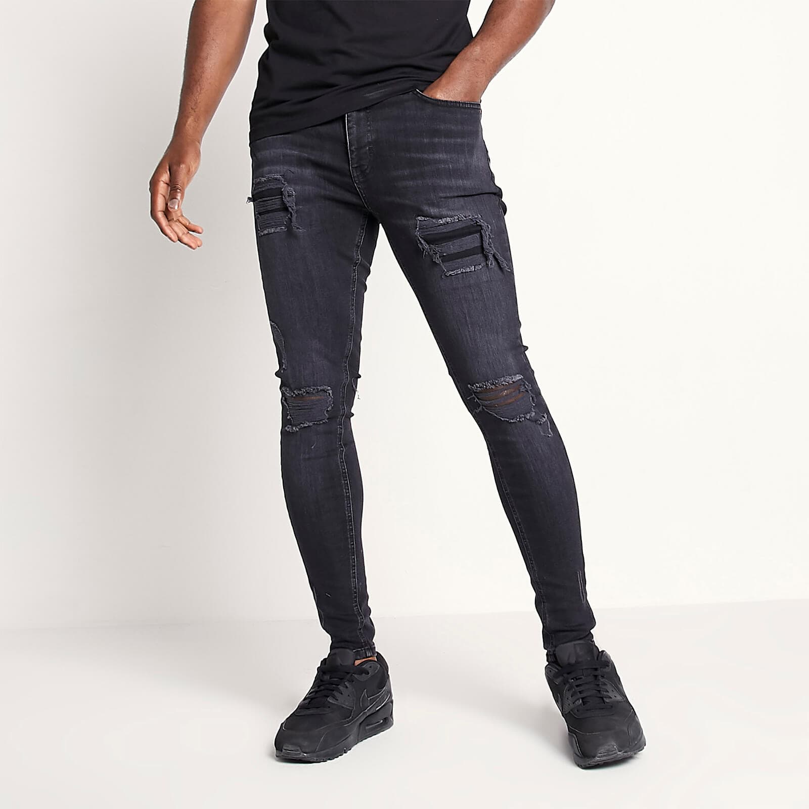 GRINDING WITH SKIN COVER  | 100% ORIGINAL | DENIM JEANS | EXPORT QUALITY | SKIN FIT | CHARCOAL BLACK