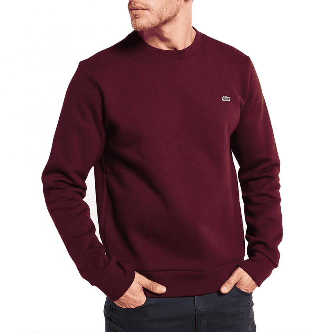 LACOSTE | MENS SWEAT SHIRT | FEBRIC TERRY | EXPORT QUALITY | EMBRAIDED LOGO ON FRONT | FOR WINTER | MAROON