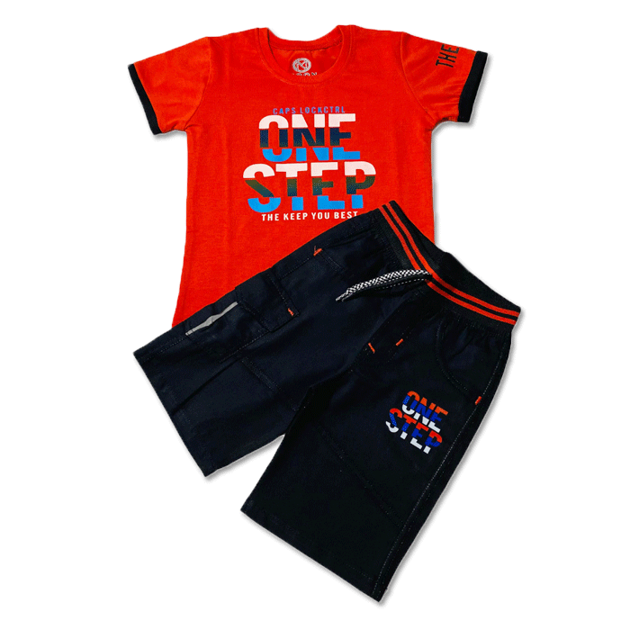 BRANDED PAIR | IMPORTED QUALITY | SOFT COTTON LYCRA JERCEY | T SHIRT & SHORT | PAIR | 1 TO 5 YEARS | RED