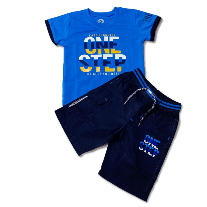 BRANDED PAIR | IMPORTED QUALITY | SOFT COTTON LYCRA JERCEY | T SHIRT & SHORT | PAIR | 1 TO 5 YEARS | BLUE