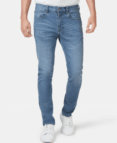 EXPORT QUALITY LIGHT CRINKLE DENIM JEANS : BLUE