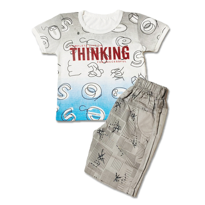 BRANDED PAIR | IMPORTED QUALITY | SOFT COTTON LYCRA JERCEY | T SHIRT & SHORT | PAIR | 1 TO 5 YEARS | SKY BLUE