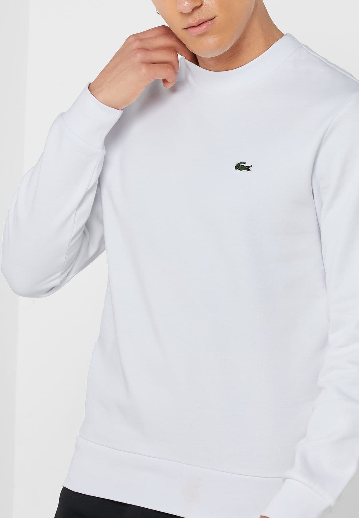 LACOSTE | 100% ORIGNAL | MENS SWEAT SHIRT | EXPORT QUALITY | EMBRAIDED LOGO ON FRONT | FOR WINTER | WHITE thumbnail 2