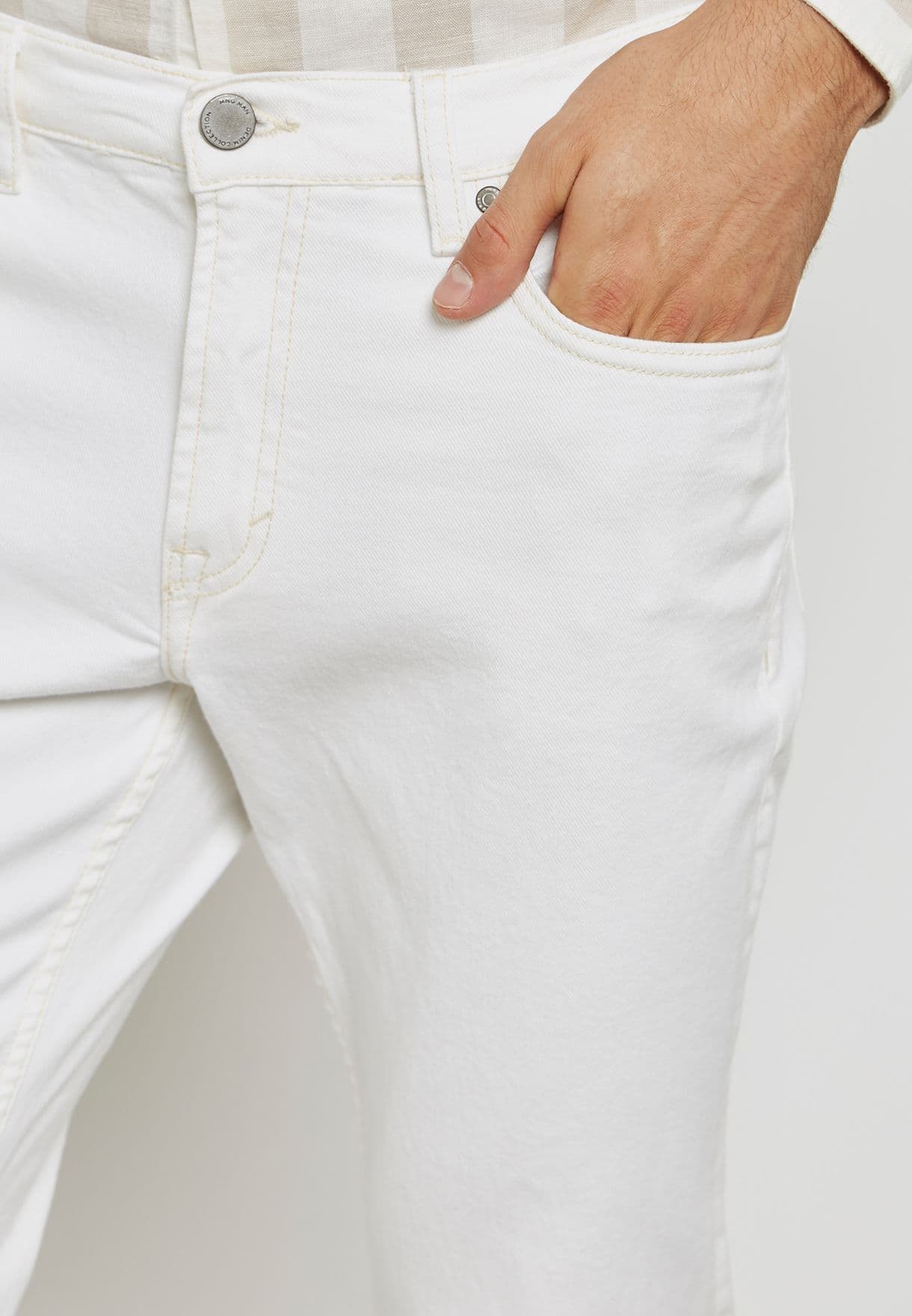 SPRINGFIELD | 100% GENIUNE | DENIM JEANS | SLIM FIT | EXPORT QUALITY | A+ GRADE | WHITE thumbnail 2