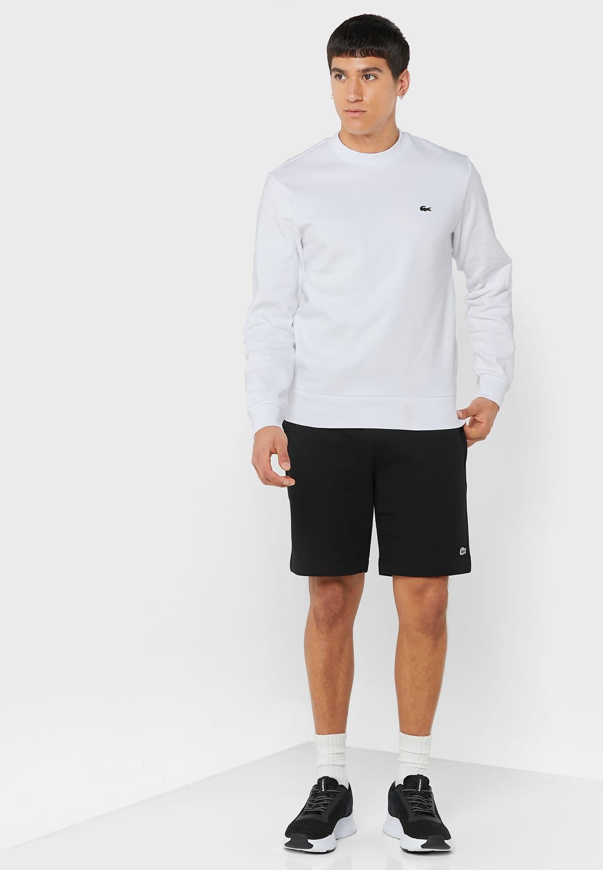 LACOSTE | 100% ORIGNAL | MENS SWEAT SHIRT | EXPORT QUALITY | EMBRAIDED LOGO ON FRONT | FOR WINTER | WHITE