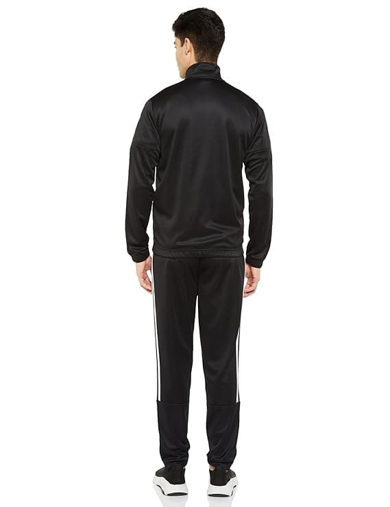 Adidas Winter Track Jacket | 100% Imported | Black with Half Tri-Liner Sleeves thumbnail 3