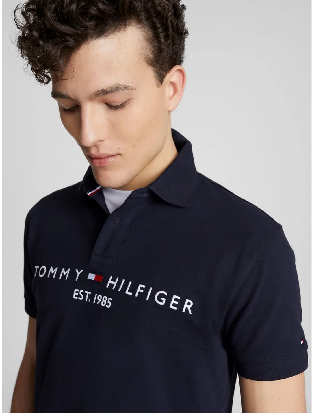 TOMMY HILFIGER | POLO SHIRTS | Embroidered Print On Front | PREMIUM QUALITY | NAVY BLUE thumbnail 2