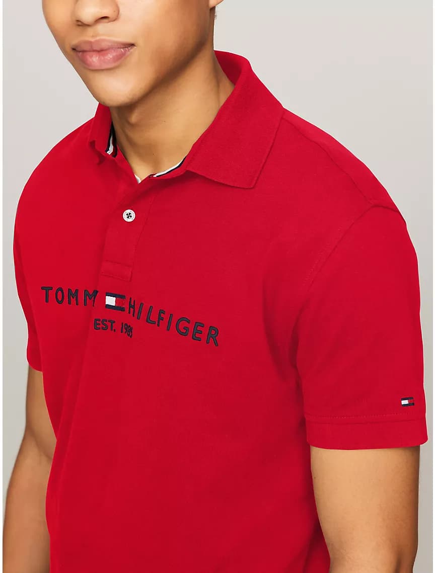 TOMMY HILFIGER | POLO SHIRTS | Embroidered Print On Front | PREMIUM QUALITY | RED thumbnail 2
