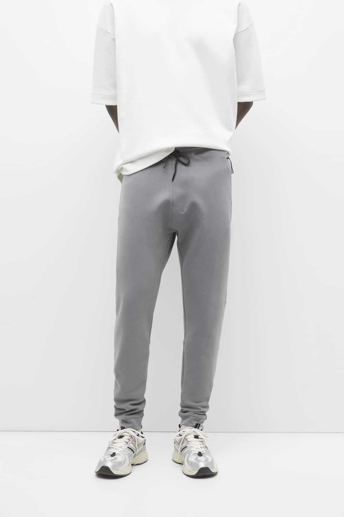 PULL & BEAR  | MEN’S TROUSER  |100% ORIGINAL | SKINNY SLIM | PREMIUM QUALITY MICRO MESH | SHINNY SILVER GRAY