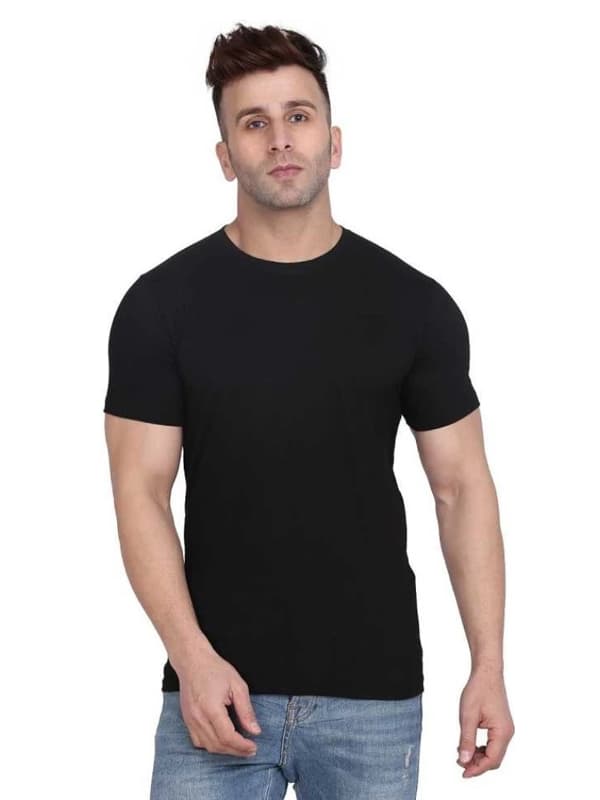 MEN PLAIN JET BLACK | PC COTTON | LIGHT SHINNY BLACK | VERY SOFT & LIGHT