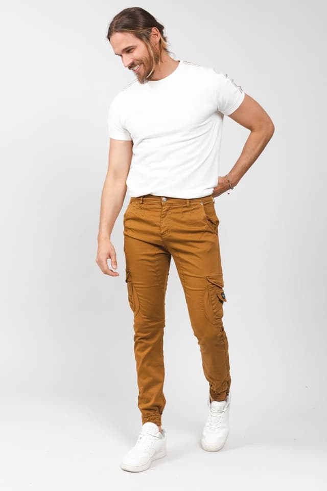 SUPREME FLEX | COTTON CARGO PANT | SIX POCKET | EXPORT QUALITY | CAMEL BROWN thumbnail 2