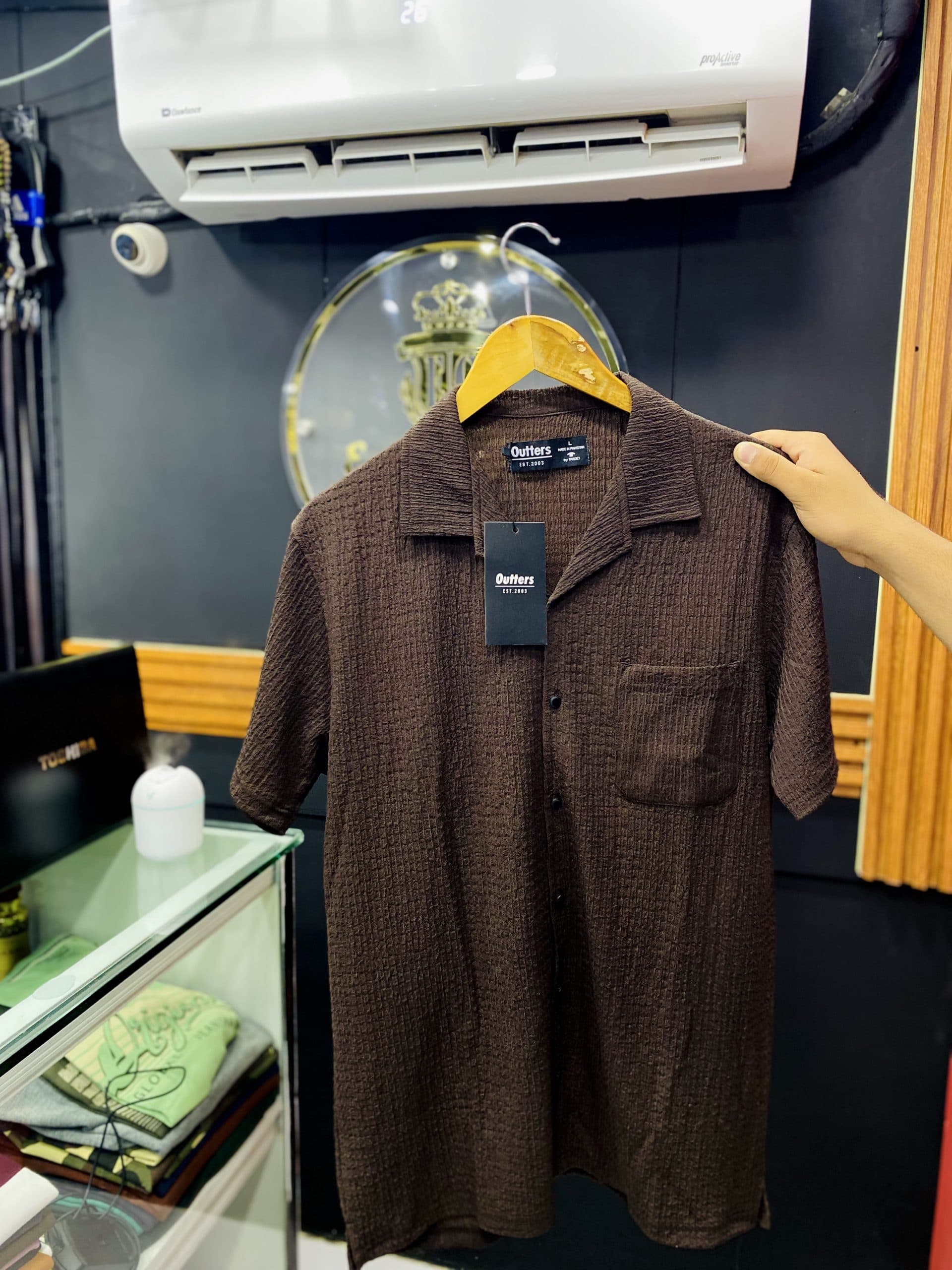 safari shirt | imported popcorn stuff | imported accessories | unique fashion | brown