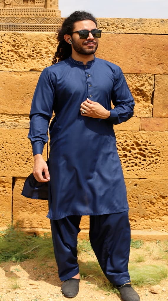 IDEAS by GUL AHMED - MENS SHALWAR KAMEEZ 2025 - ROYAL BLUE thumbnail 2