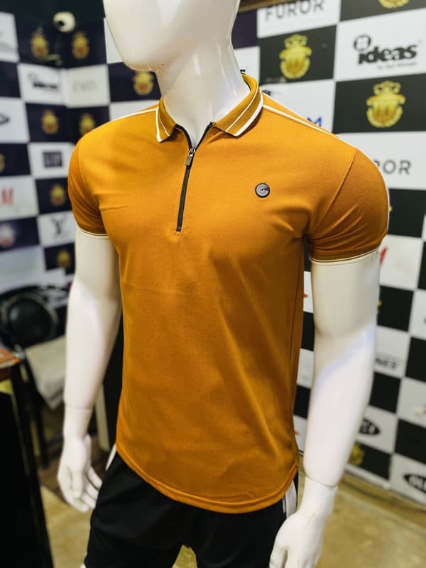 PULL & BEAR | PREMIUM QUALITY POLO | SHOULDER PANEL STYLE  | VERY ATTRACTIVE | MUSTARD