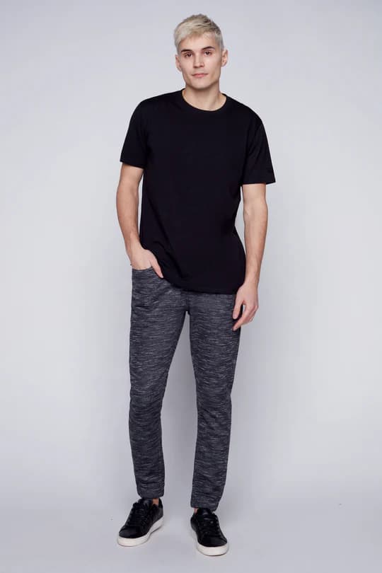 EASY CARE SUMMER TROUSER WITH JOGGER WAIST BAND | 100% original | exclusive quality | stripe denim blue thumbnail 3