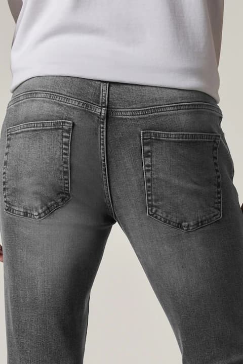 Zara | 100% Original | Denim Jeans | Slim Fit | Stretchable | Light Grey thumbnail 3