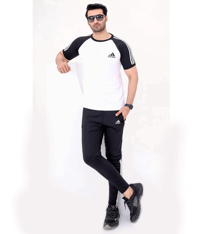 ADDIDAS  | 100% IMPORTED |  TRACK SUIT | PREMIUM DRY FIT | FOR SUMMER | BLACK