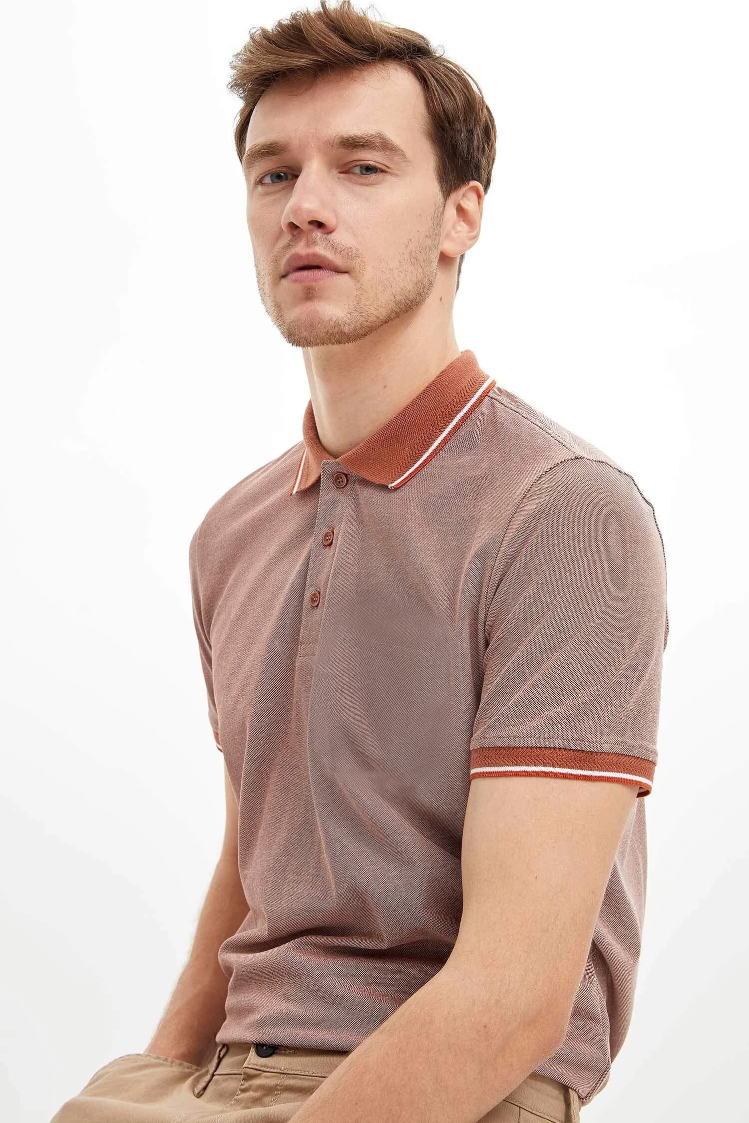 BLEND | 100% AUTHENTIC POLO T SHIRT | SOFT COTTON PK | SHADED EFFECT COLOUR | BROWNISH
