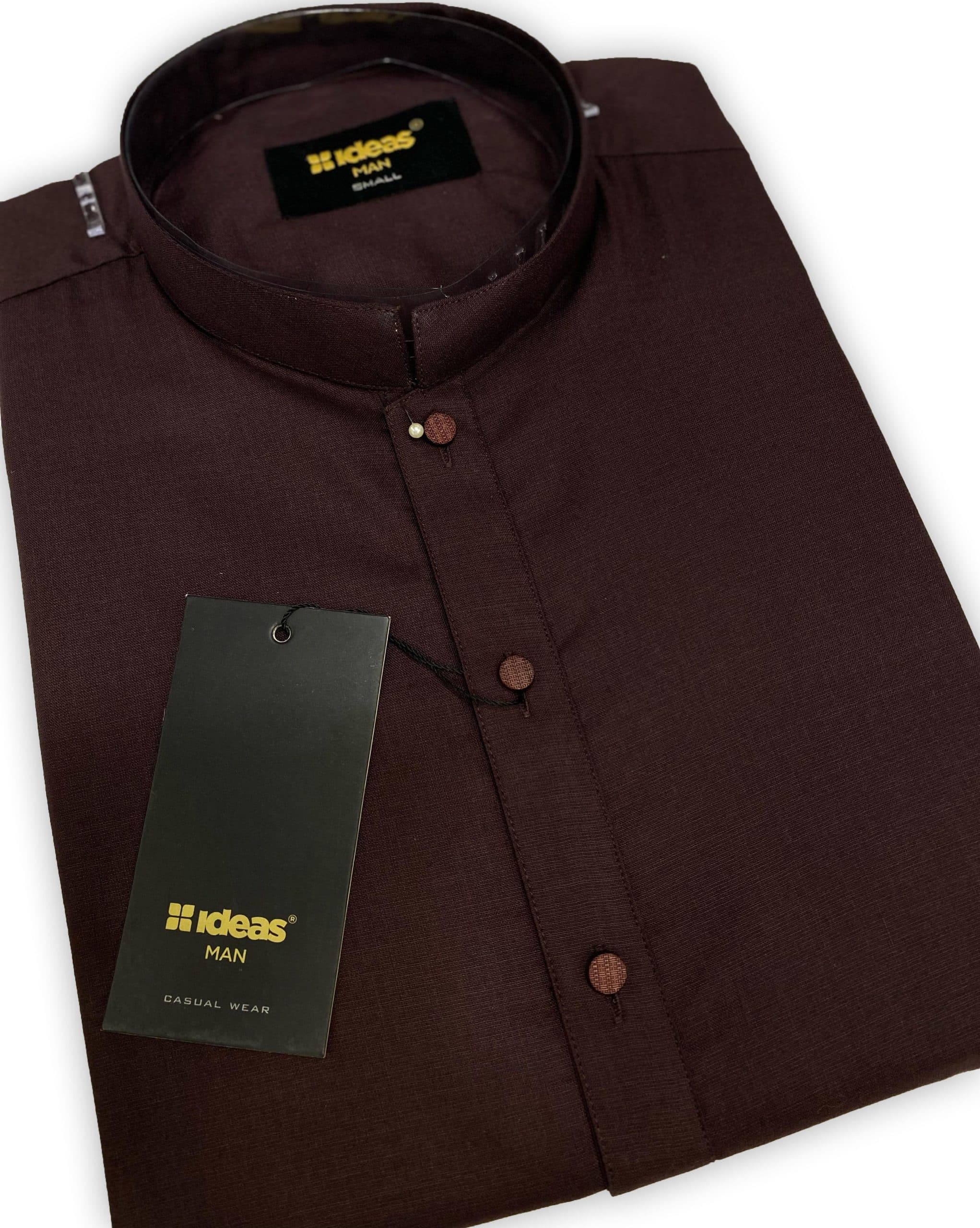 men shalwar kameez | premium wash n wear | exclusive class | dark maroon thumbnail 3