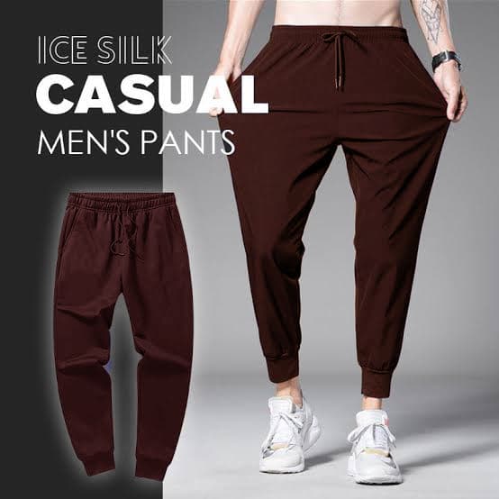 MAXX | ICE SILK MEN'S CASUAL PANT | SUPER POWER STRECH| LYCRA COTTON | JOGGER RIB | VERY COMFORTABLE | BROWN thumbnail 2