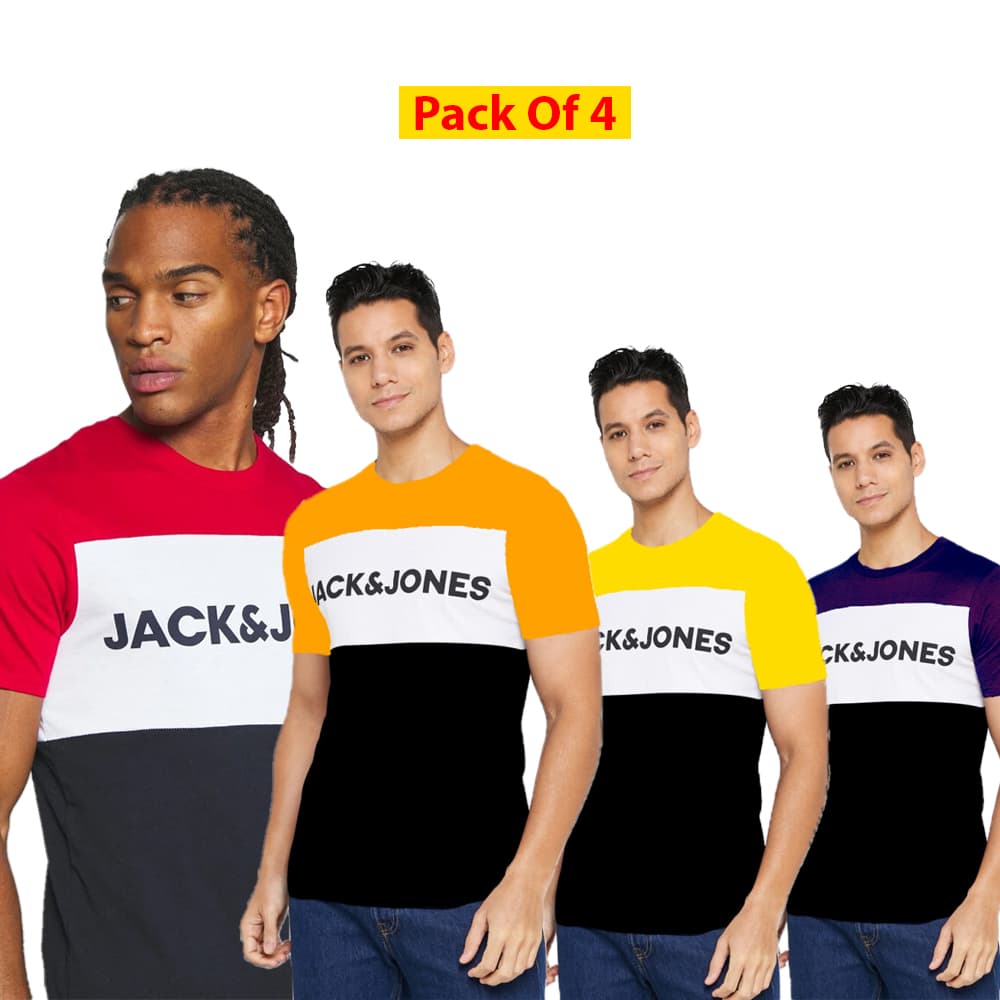 DEAL - 03 | JACK & JONES T SHIRT | EXPORT QUALITY | A+ GRADE | PACK OF 4