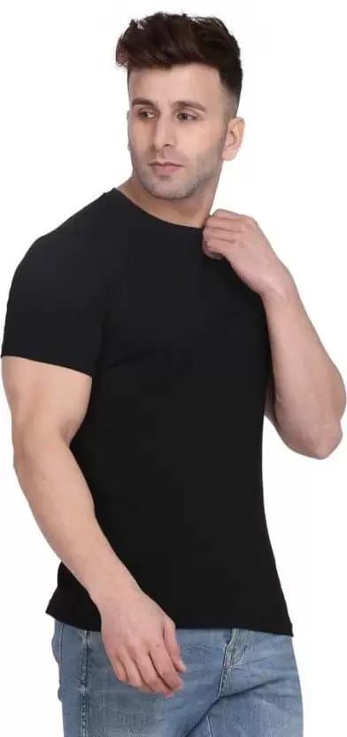MEN PLAIN JET BLACK | PC COTTON | LIGHT SHINNY BLACK | VERY SOFT & LIGHT thumbnail 2