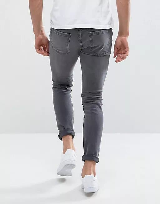 MANGO | 100% GENIUNE | DENIM JEANS | SKINNY FIT | EXPORT QUALITY | A+ GRADE | DARK GREY thumbnail 2