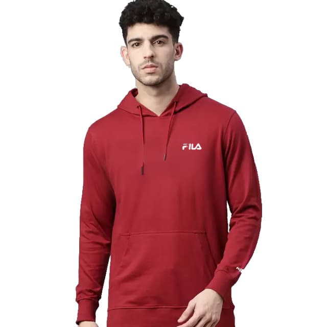 FILA | 100% ORIGNAL | MEN'S  HOODIE | EXPORT QUALITY | DARK ORANGE