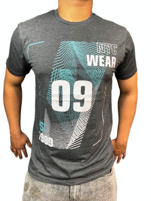 TRESSENTIAL | TEE SHIRT | MEN'S EXPORT QUALITY | COTTON JERSY | BRANDED | TEXTURE GREY thumbnail 2