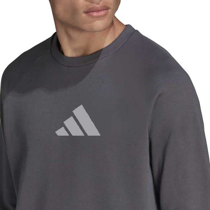 adidas  | sweatshirt for men | 100% imported  | shinny fleece | embraided bunch | dark grey