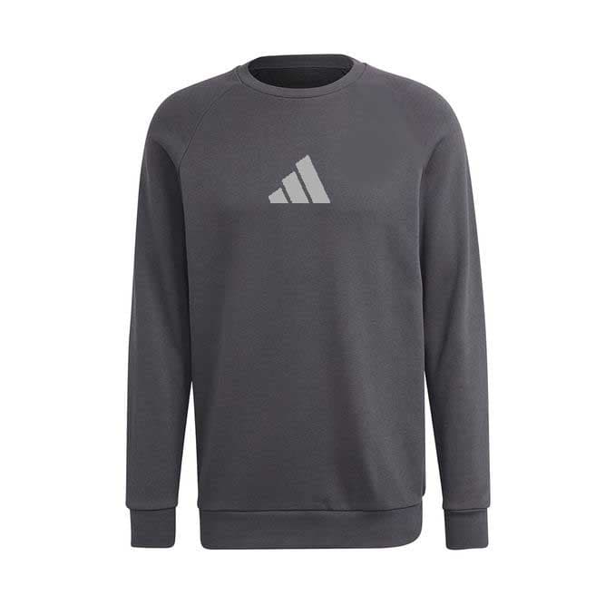 adidas  | sweatshirt for men | 100% imported  | shinny fleece | embraided bunch | dark grey thumbnail 2