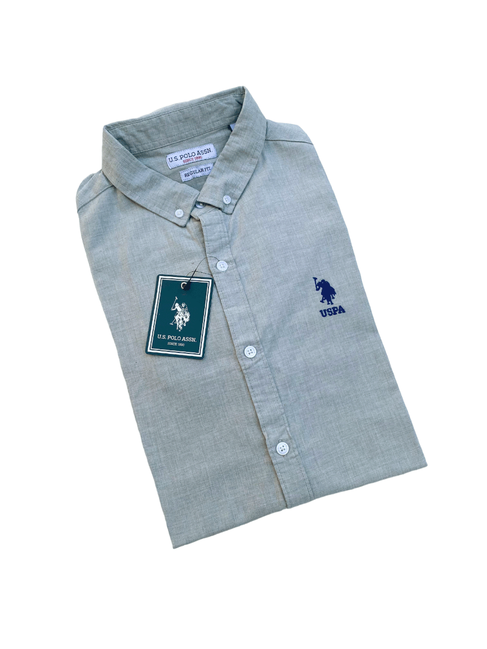US POLO ASSN | MENS CASUAL SHIRT | FULL Sleeves | 100% IMPORTED FABRIC | SHAMBRY COTTON | GREY