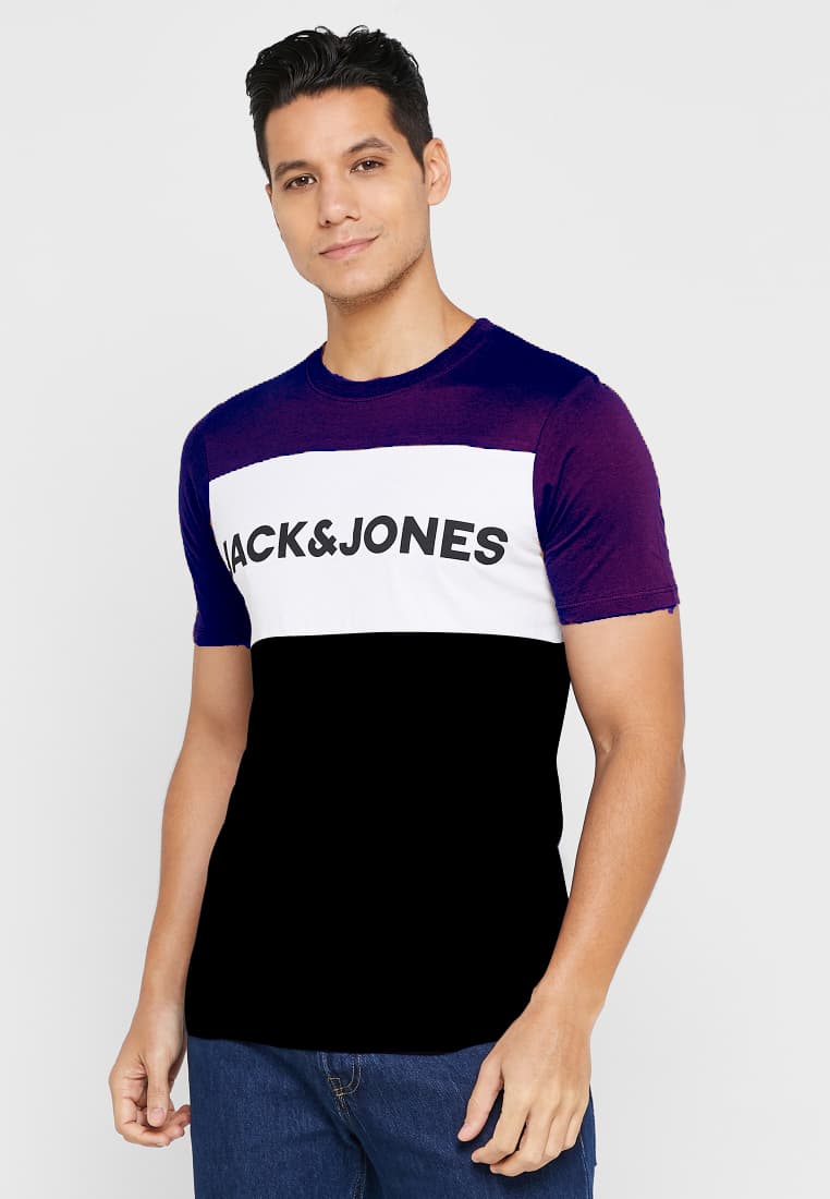 JACK & JONES | 100% ORIGINAL T-SHIRT | PANEL STYLE | VERY LIGHT & SOFT | PURPLE