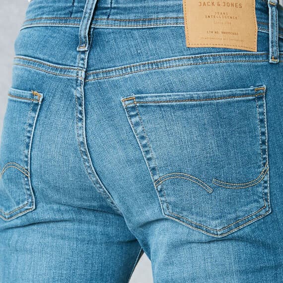 JACK & JONES SKINNY DENIM JEANS SUPER STRECHIBLE : ICE BLUE thumbnail 3