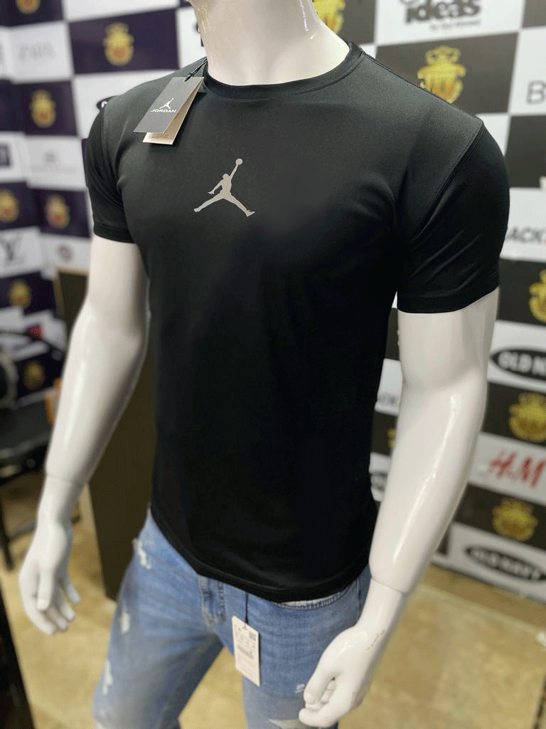 Michael Jordan | DRY FIT PREMIUM QUALITY | MEN'S T SHIRT | 100% IMPORTED | REFLECTIVE LOGO | BLACK