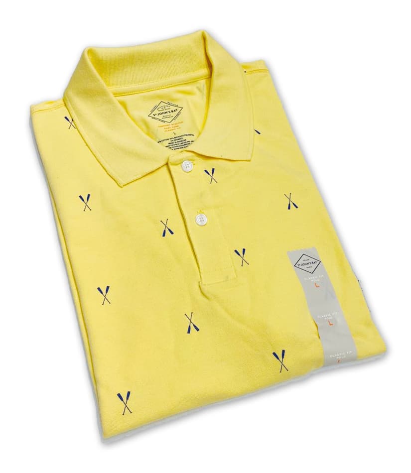 JOHN'S BAY | 100% GENIUNE POLO T SHIRT | PRINTED | COTTON PK | LEMON thumbnail 2