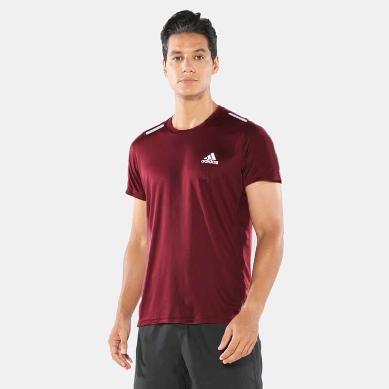 Adidas Maroon Dry Fit T-Shirt | Imported Quality | Reflective Logo
