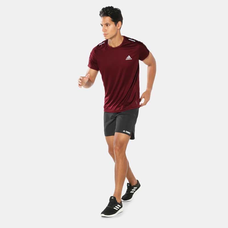 Adidas Maroon Dry Fit T-Shirt | Imported Quality | Reflective Logo thumbnail 2